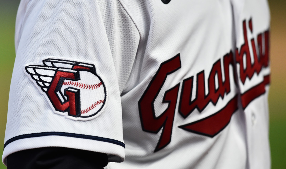 Apr 15, 2022; Cleveland, Ohio, USA; A detail of the uniform of Cleveland Guardians left fielder Steven Kwan during the game between the Cleveland Guardians and the San Francisco Giants at Progressive Field.